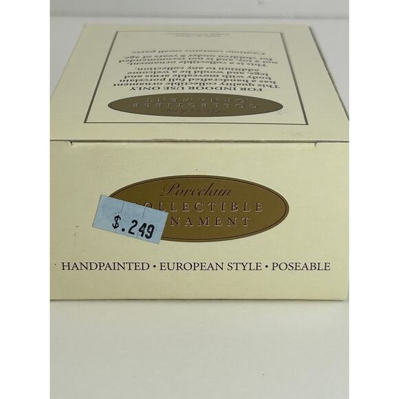 Pretty Woman Porcelain Doll Ornament Rust Orange Lace Dress Brunette 2004 DG - Picture 6 of 6